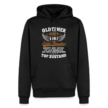 Oldtimer Baujahr 1987 Jahrgang Geburtstag Geschenk - Männer Premium Bio Hoodie - Schwarz - Vorne - Nico (187cm)