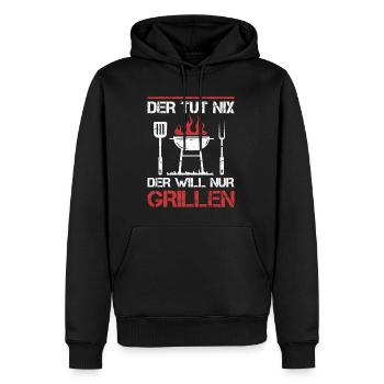 Griller BBQ Grill Grillmeister Grillen Grillparty - Männer Premium Bio Hoodie - Schwarz - Vorne - Nico (187cm)