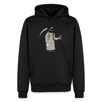 Chillin' Death - Männer Premium Bio Hoodie - Schwarz - Vorne - Nico (187cm)