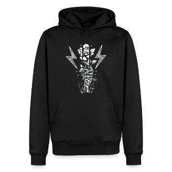 Skeleton Hand holding a Rose - Gothic - Men’s Premium Organic Hoodie - black - Front - Nico (187cm)