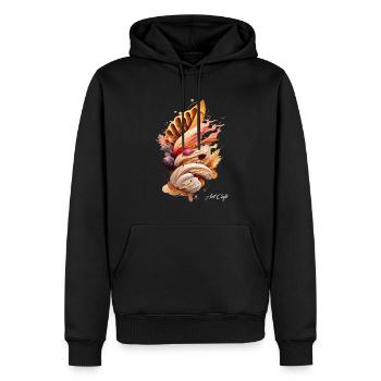 Watercolor Surreal Cafeteria - Men’s Premium Organic Hoodie - black - Front - Nico (187cm)