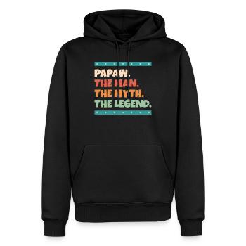 Papa Vater Opa Geschenkidee Papaw Spruch Humor - Männer Premium Bio Hoodie - Schwarz - Vorne - Nico (187cm)