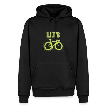 Let’s Ride – Fahrrad-Lifestyle - Männer Premium Bio Hoodie - Schwarz - Vorne - Nico (187cm)