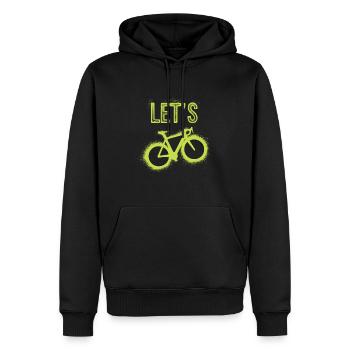 Let’s Ride – Neon Fahrrad - Männer Premium Bio Hoodie - Schwarz - Vorne - Nico (187cm)