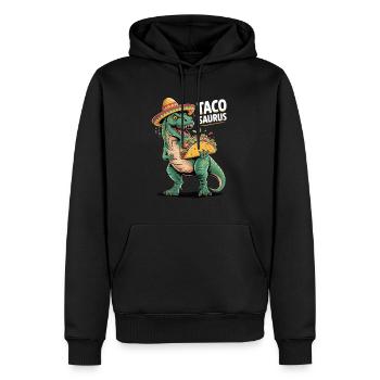 Taco rencontre dino - Sweat à capuche Premium bio Homme - noir - Devant - Nico (187cm)
