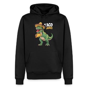 Tacosaurus Rex - Le Taco-Rex est en liberté - Sweat à capuche Premium bio Homme - noir - Devant - Nico (187cm)