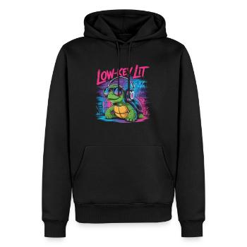 Low-Key Lit Schildkröte - Männer Premium Bio Hoodie - Schwarz - Vorne - Nico (187cm)