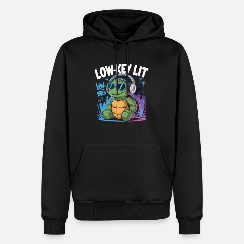Chillkröte im Low-Key-Style - Männer Premium Bio Hoodie - Schwarz