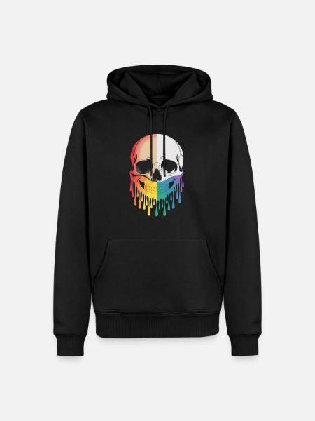 Skull with rainbow smile - Men’s Premium Organic Hoodie - black