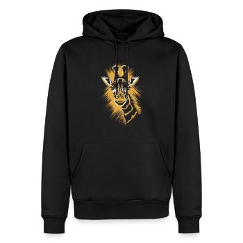 Girafe avec caractère dans le style d’esquisse - Sweat à capuche Premium bio Homme - noir - Devant - Nico (187cm)