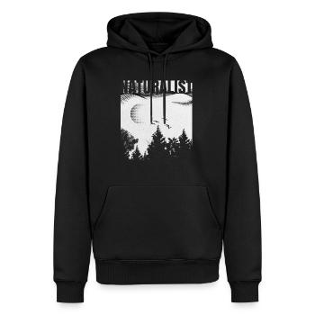 NATURALIST NATURE I - Men’s Premium Organic Hoodie - black - Front - Nico (187cm)