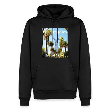 kangourou - Sweat à capuche Premium bio Homme - noir - Devant - Nico (187cm)