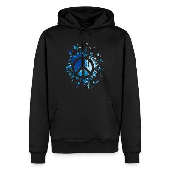 Éclaboussure de couleur de symbole de paix - Sweat à capuche Premium bio Homme - noir - Devant - Nico (187cm)