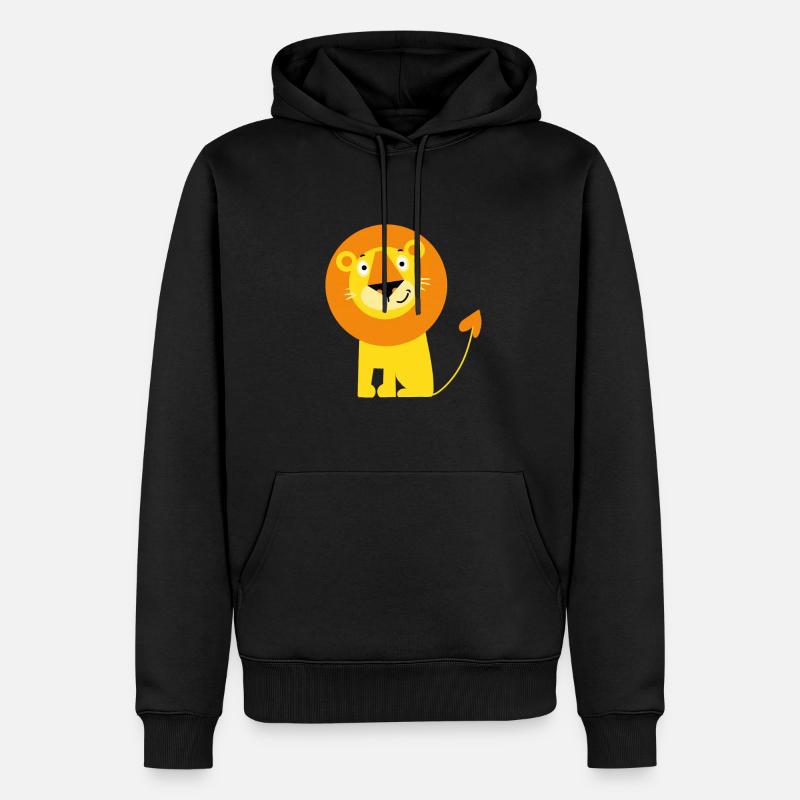 Papa Löwe - Männer Premium Bio Hoodie - Schwarz