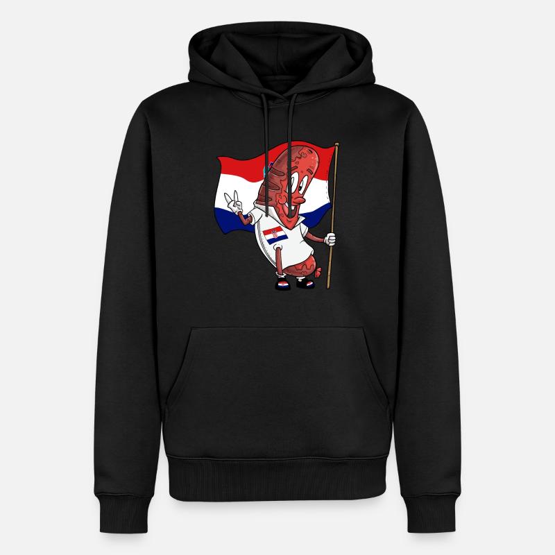 Bratwurst de porc croate - Sweat à capuche Premium bio Homme - noir
