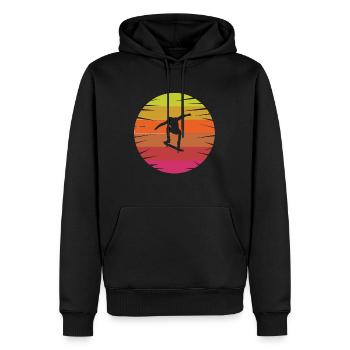 Skater rétro 1 - Sweat à capuche Premium bio Homme - noir - Devant - Nico (187cm)