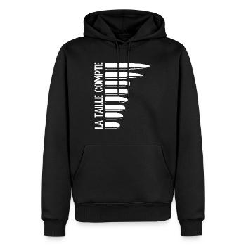Humour Tir Sportif - C'est la taille qui compte 3 - Sweat à capuche Premium bio Homme - noir - Devant - Nico (187cm)
