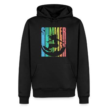 Summer Surfergirl vintage 2023 - Men’s Premium Organic Hoodie - black - Front - Nico (187cm)