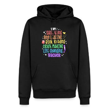 Je suis un enseignant qui change la vie Appréciation Kinderga - Sweat à capuche Premium bio Homme - noir - Devant - Nico (187cm)