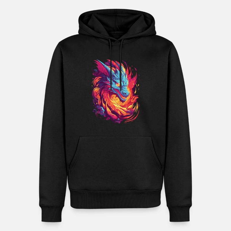 Dragon de Feu - Sweat à capuche Premium bio Homme - noir