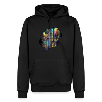 "Psychédélic Dollar$" - Sweat à capuche Premium bio Homme - noir - Devant - Nico (187cm)