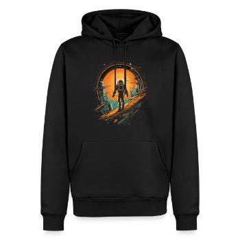 Science fiction Astronaut Raumfahrer Design - Men’s Premium Organic Hoodie - black - Front - Nico (187cm)