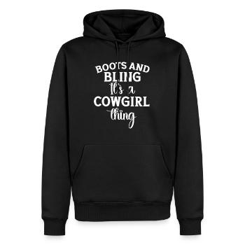 Funny women thing love country life women boots - Sweat à capuche Premium bio Homme - noir - Devant - Nico (187cm)