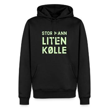 grand homme petit club - Sweat à capuche Premium bio Homme - noir - Devant - Nico (187cm)