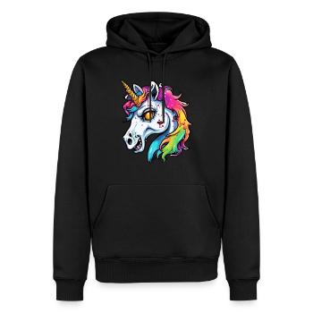 Unicorn / mythical creatures / fairy tales / magic / glitter - Men’s Premium Organic Hoodie - black - Front - Nico (187cm)