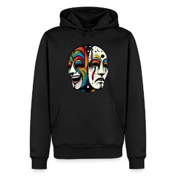 Mask - Männer Premium Bio Hoodie - Schwarz - Vorne - Nico (187cm)