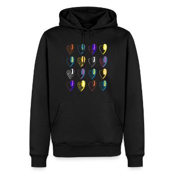 Imprimé numéro19. - Sweat à capuche Premium bio Homme - noir - Devant - Nico (187cm)