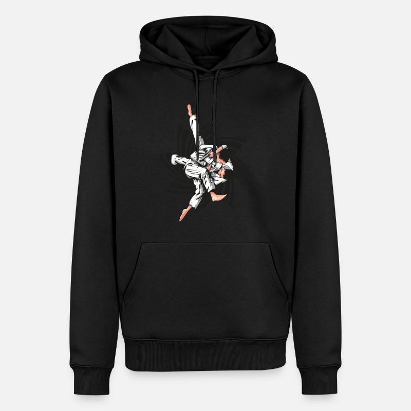 schwarzer Judogriff - Männer Premium Bio Hoodie - Schwarz