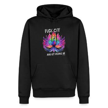 fuck off and let peopele be - Men’s Premium Organic Hoodie - black - Front - Nico (187cm)