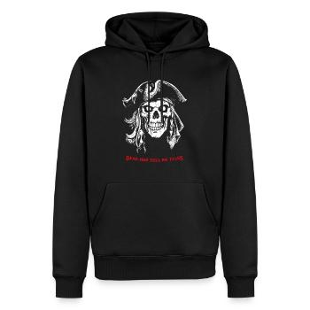 Pirate Skull 07 2024 C Zeichenfläche 1 Kopie - Männer Premium Bio Hoodie - Schwarz - Vorne - Nico (187cm)