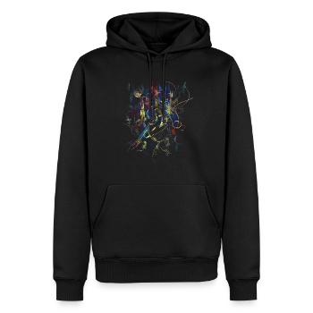 abstract - Men’s Premium Organic Hoodie - black - Front - Nico (187cm)