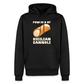Sizilien Cannoli Spruch - Männer Premium Bio Hoodie - Schwarz - Vorne - Nico (187cm)