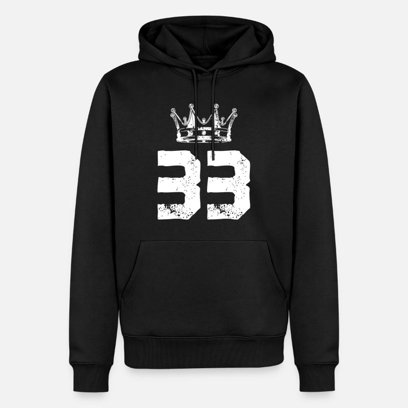 33 Couronne numérique - Sweat à capuche Premium bio Homme - noir