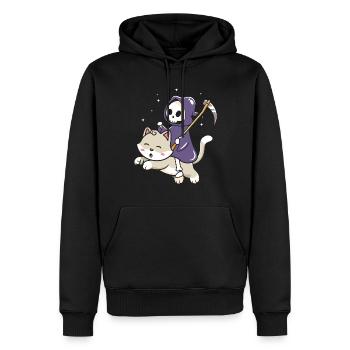 Halloween Katze Hexe - Männer Premium Bio Hoodie - Schwarz - Vorne - Nico (187cm)