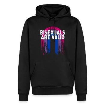 Les bisexuels sont valides Bi positivité Bi Pride - Sweat à capuche Premium bio Homme - noir - Devant - Nico (187cm)