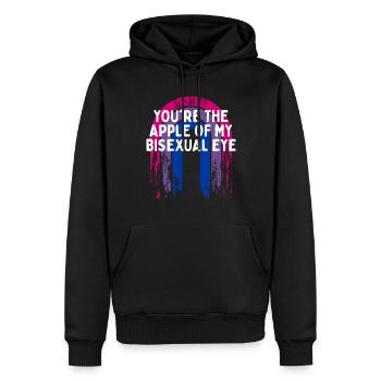 The Apple of my Bisexual Eye Bi Couples Bi Pride - Men’s Premium Organic Hoodie - black - Front - Nico (187cm)