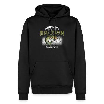 Angler Angeln Geschenkidee Happiness Is A Big Fish - Männer Premium Bio Hoodie - Schwarz - Vorne - Nico (187cm)
