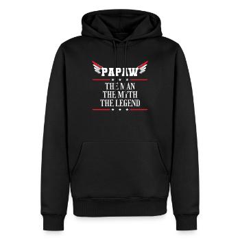 Papa Vater Opa Geschenkidee Papaw Spruch Humor - Männer Premium Bio Hoodie - Schwarz - Vorne - Nico (187cm)