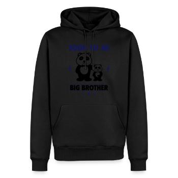 Bald großer Bruder: lustige und süße Ankündigung - Männer Premium Bio Hoodie - Schwarz - Vorne - Nico (187cm)