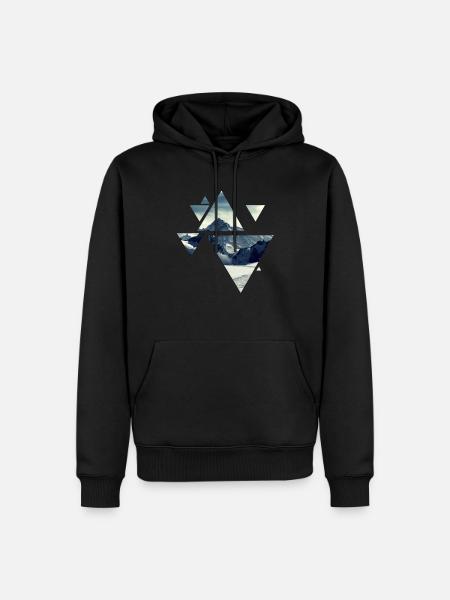 Montain Geometrie - Männer Premium Bio Hoodie - Schwarz