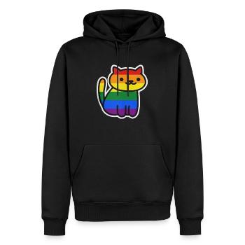 Cat Pride Gay - Sweat à capuche Premium bio Homme - noir - Devant - Nico (187cm)