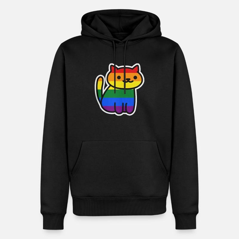 Cat Pride Gay - Männer Premium Bio Hoodie - Schwarz
