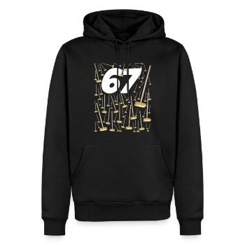 67 Balais Cadeau Drôle Anniversaire Homme Ou Femme - Sweat à capuche Premium bio Homme - noir - Devant - Nico (187cm)