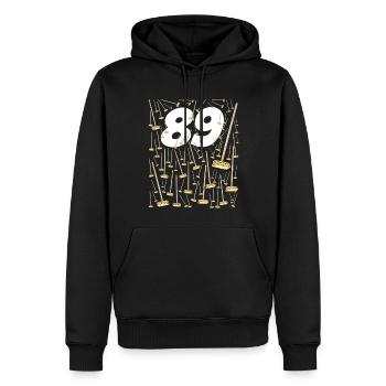 89 funny birthday brooms for grandpa and grandma - Men’s Premium Organic Hoodie - black - Front - Nico (187cm)
