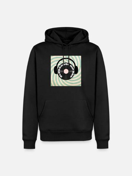 Oldschool Hip Hop - Männer Premium Bio Hoodie - Schwarz