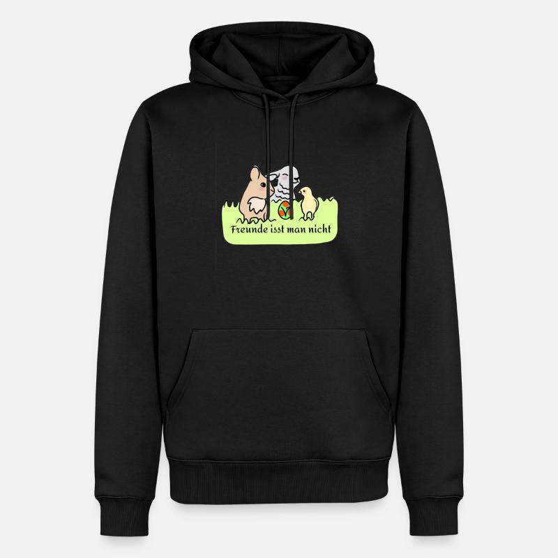 Happy Veggie Easter - Männer Premium Bio Hoodie - Schwarz